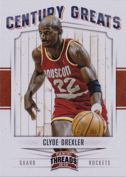 2012-13 Panini Threads Century Greats #20 Clyde Drexler Rockets!