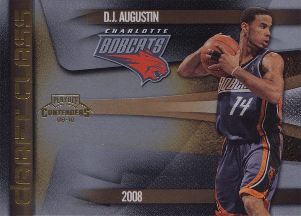 2009-10 Playoff Contenders Draft Class Gold #22 D.J. Augustin /100 Bobcats!