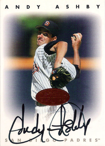 1996 Leaf Signature Autographs #10 Andy Ashby AUTO Padres!