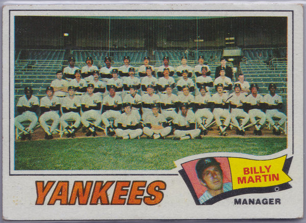 1977 Topps #387 New York Yankees CL/Billy Martin MG Team Card VG-EX Vintage