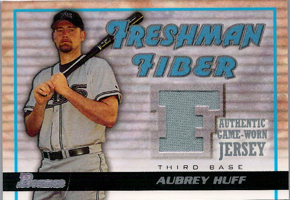 2002 Bowman Draft Freshman Fiber #AH Aubrey Huff Jersey Rays!