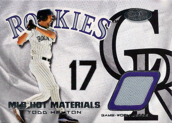 2002 Hot Prospects MLB Hot Materials #TH Todd Helton Jersey Rockies!