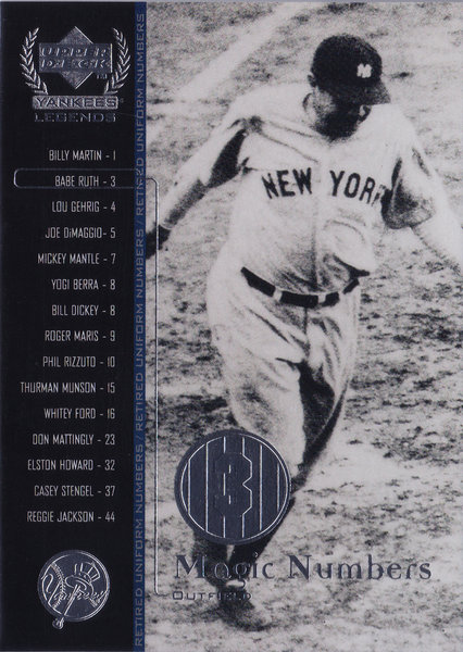 2000 Upper Deck Yankees Legends #52 Babe Ruth MN Yankees!