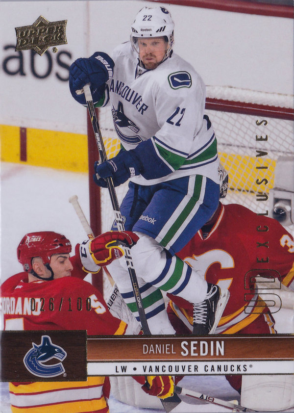 2012-13 Upper Deck Exclusives #186 Daniel Sedin /100 Canucks!