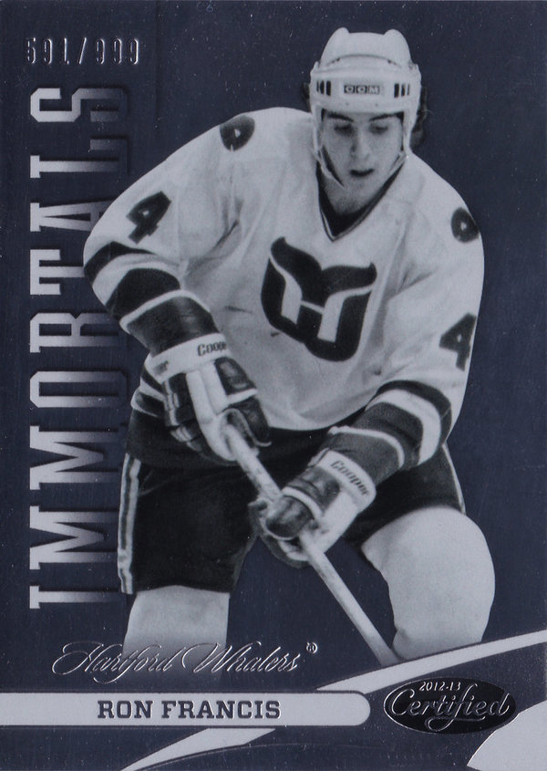 2012-13 Certified #132 Ron Francis IMM /999 Whalers!