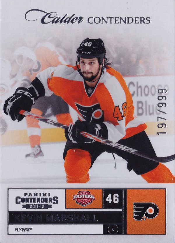2011-12 Panini Contenders #186 Kevin Marshall RC /999 Flyers!