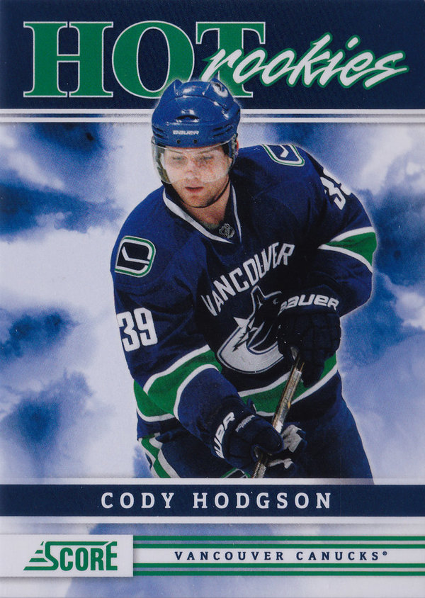 2011-12 Score #533 Cody Hodgson HR RC Canucks!