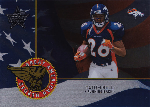 2004 Leaf Rookies and Stars Great American Heroes Blue #GAH25 Tatum Bell /250 Broncos!