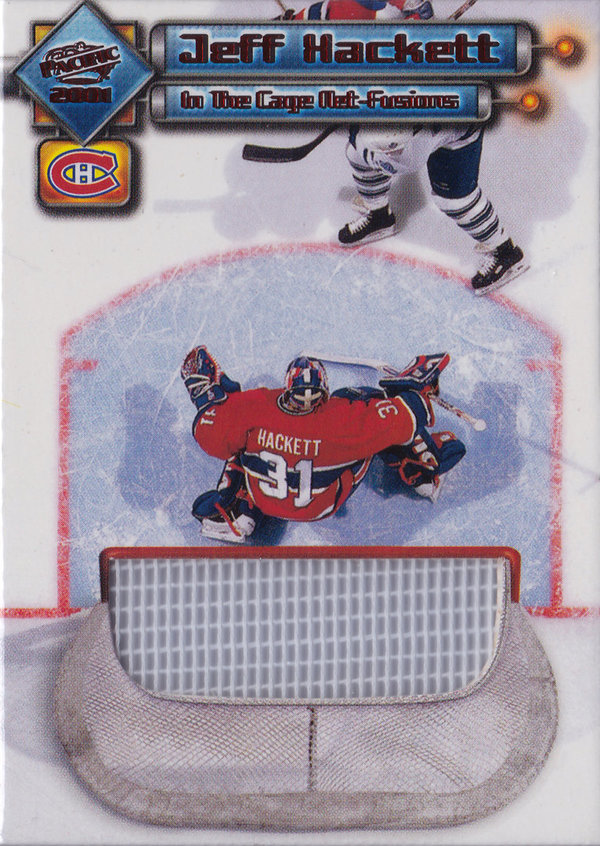 2000-01 Pacific In the Cage Net-Fusions #6 Jeff Hackett Goalie Canadiens!
