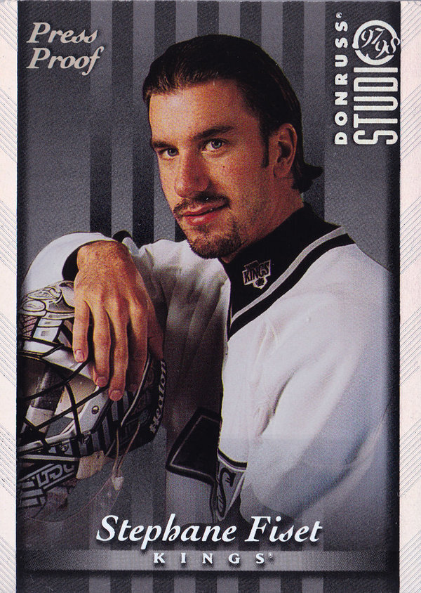 1997-98 Studio Press Proofs Silver #52 Stephane Fiset /1000 Goalie Kings!