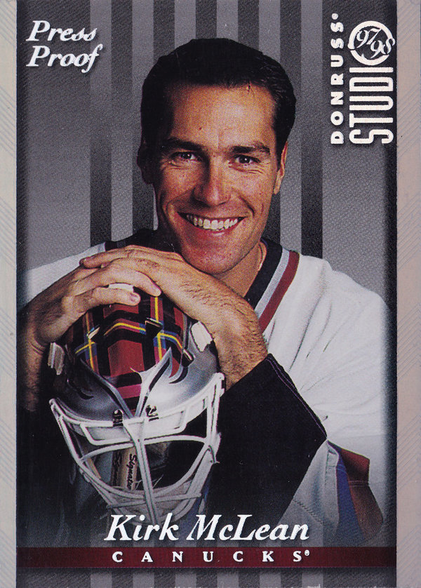 1997-98 Studio Press Proofs Silver #88 Kirk McLean /1000 Goalie Canucks!