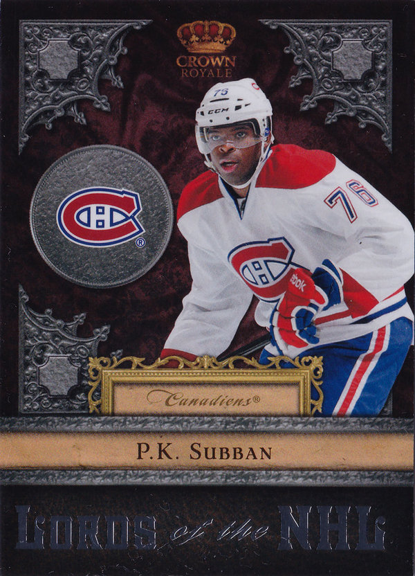2011-12 Crown Royale Lords of the NHL #7 P.K. Subban Canadiens!