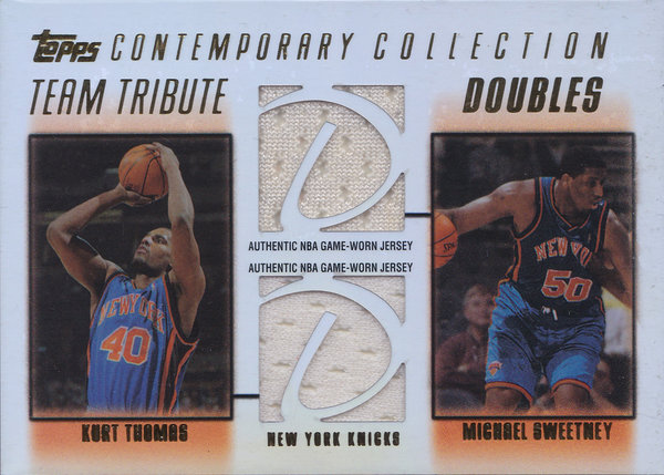 2003-04 Topps Contemporary Collection Team Tribute Doubles Kurt Thomas/Mike Sweetney /250 Knicks