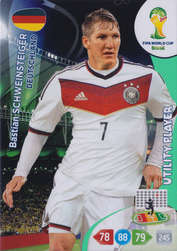 2014 Panini Adrenalyn XL FIFA World Cup Brazil Utility Player Bastian Schweinsteiger Deutschland