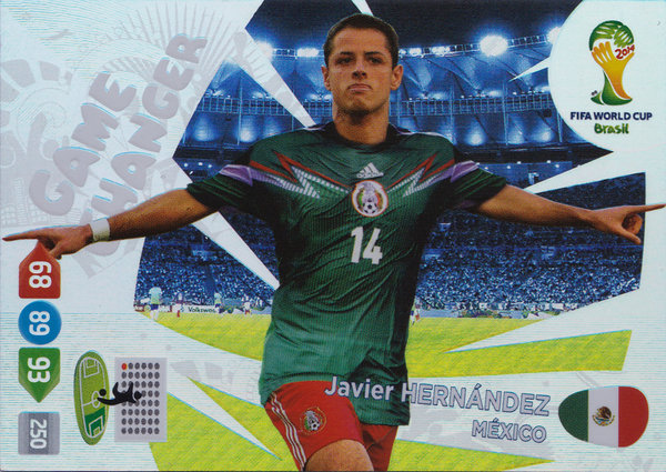 2014 Panini Adrenalyn XL FIFA World Cup Brazil Game Changer Javier Hernández Mexico