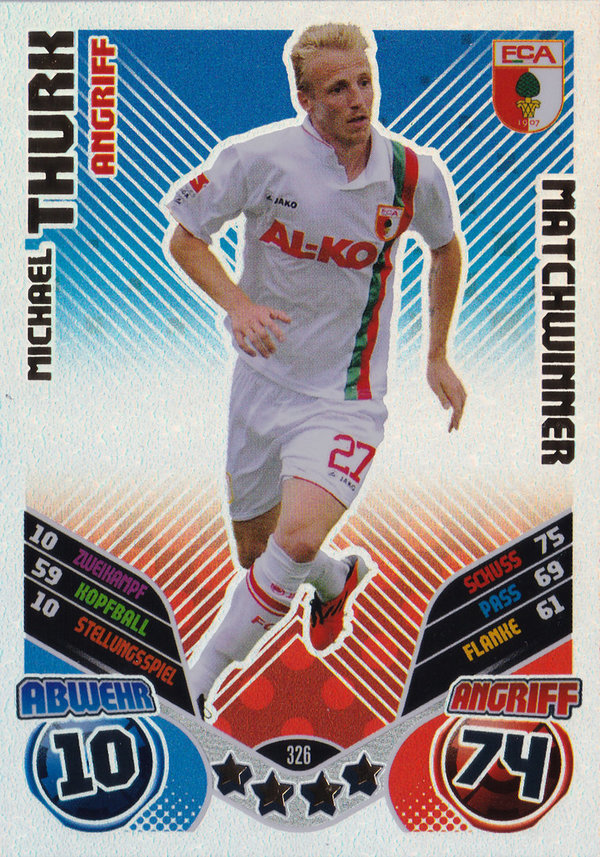 2011-12 Topps Match Attax Bundesliga Matchwinner Michael Thurk FC Augsburg