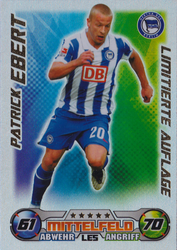 2009-10 Topps Match Attax Bundesliga Limitierte Auflage Patrick Ebert Hertha BSC