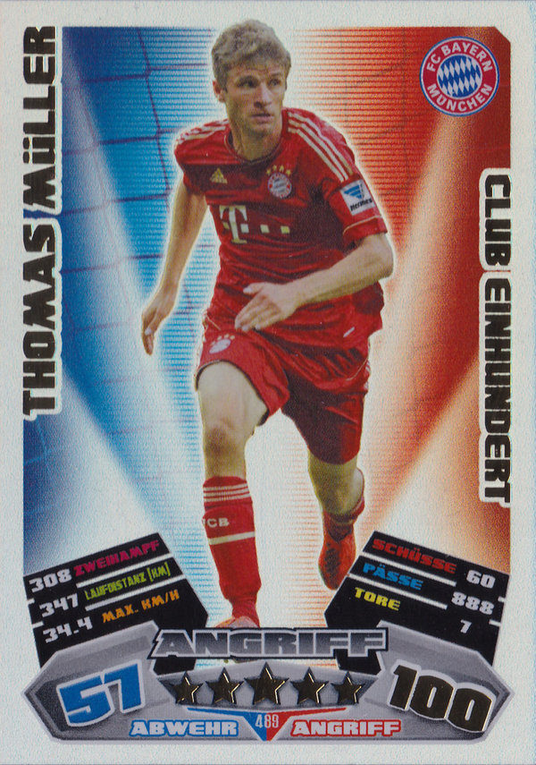 2012-13 Topps Match Attax Bundesliga Club Einhundert Thomas Müller Bayern München