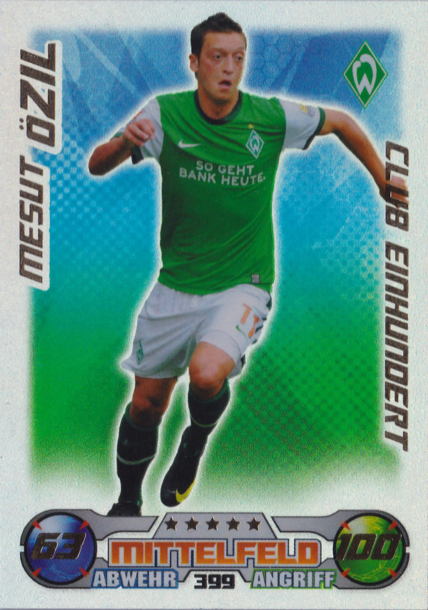 2009-10 Topps Match Attax Bundesliga Club Einhundert Mesut Özil SV Werder Bremen