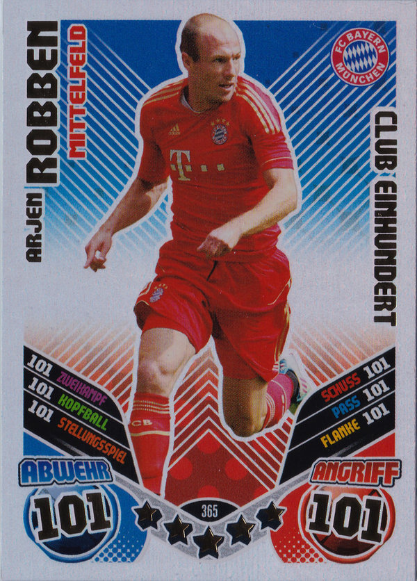 2011-12 Topps Match Attax Bundesliga Club Einhundert Arjen Robben Bayern München