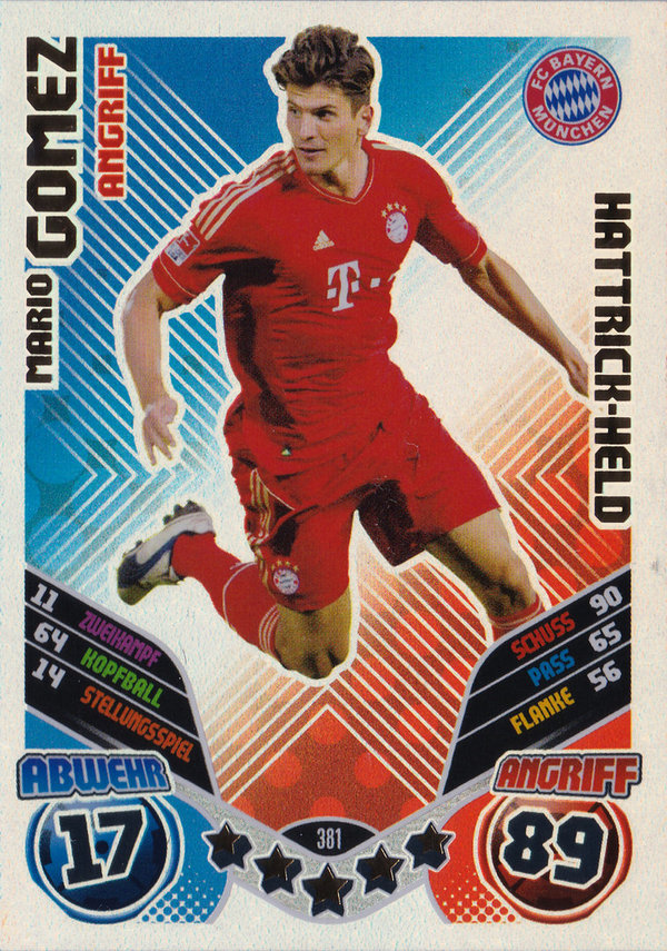 2011-12 Topps Match Attax Bundesliga Hattrick-Held Mario Gomez Bayern München