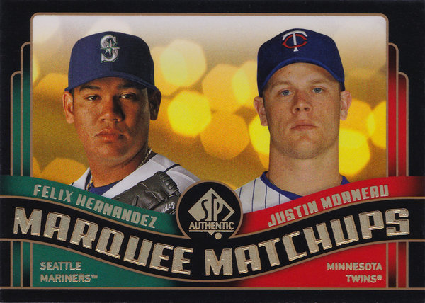 2008 SP Authentic Marquee Matchups #MM15 Felix Hernandez/Justin Morneau Mariners/Twins!