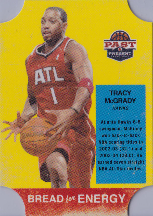 2011-12 Panini Past and Present Bread for Energy #34 Tracy McGrady Hawks!