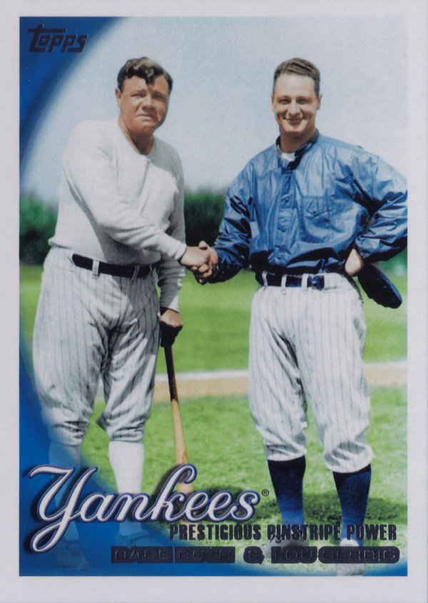 2010 Topps #637 Babe Ruth/Lou Gehrig Yankees!