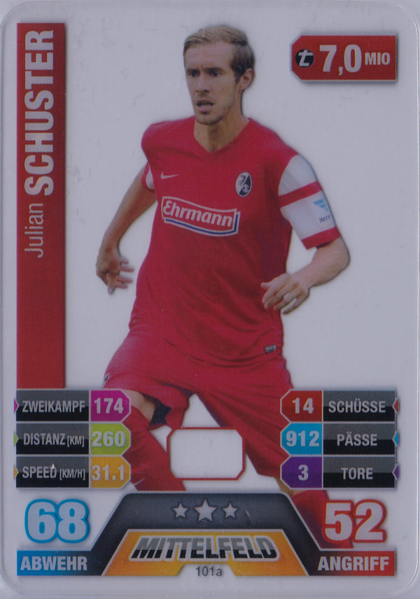 2014-15 Topps Match Attax Bundesliga Kapitän Julian Schuster SC Freiburg