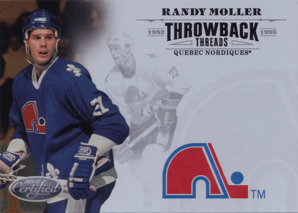 2011-12 Certified Throwback Threads #2 Randy Moller Nordiques!
