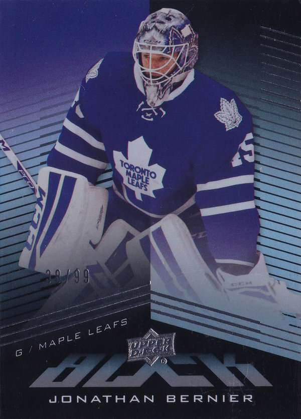2014-15 UD Black #9 Jonathan Bernier /99 Goalie Maple Leafs!