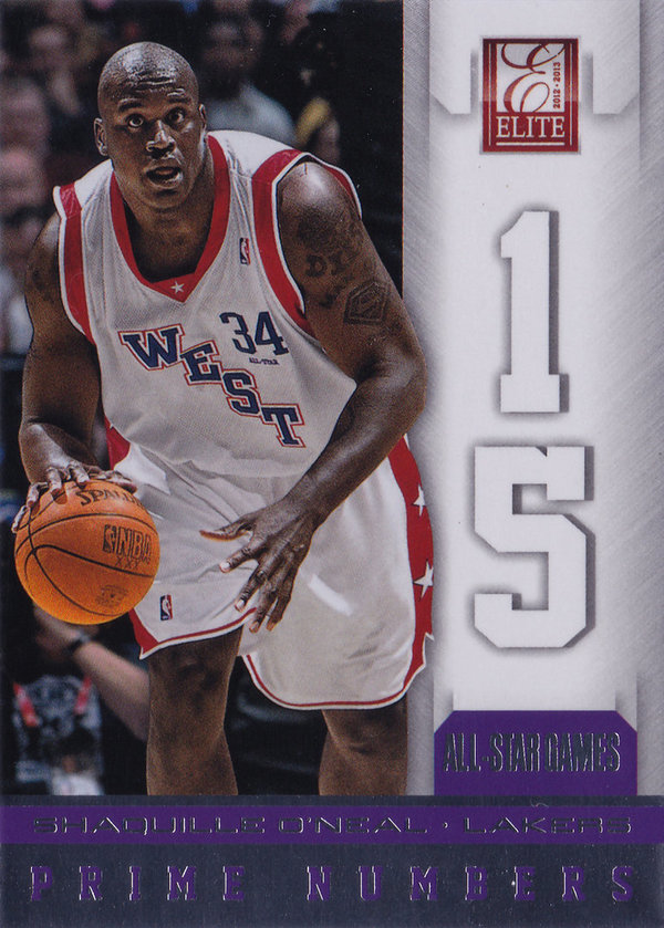 2012-13 Elite Prime Numbers #2 Shaquille O'Neal Lakers!