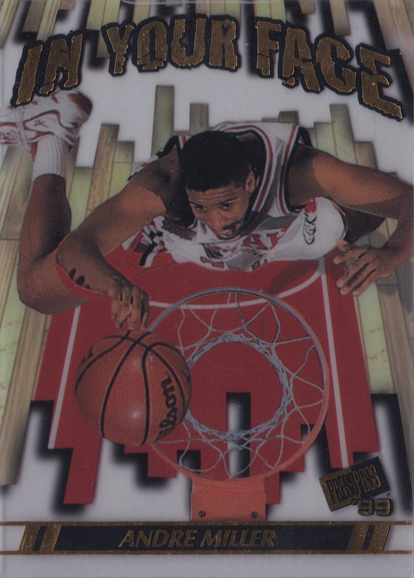1999 Press Pass In Your Face #IYF3 Andre Miller Rookie