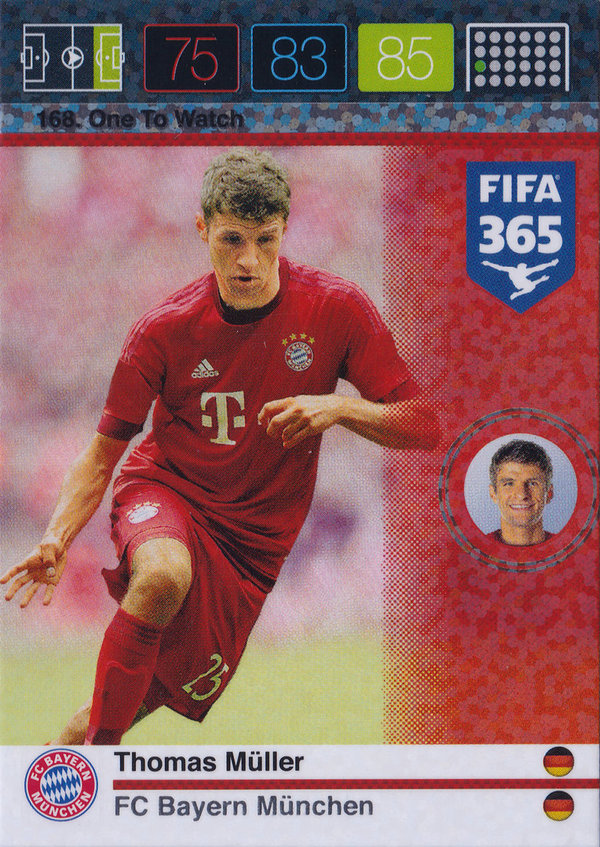 2015 FIFA 365 Adrenalyn XL #168 One To Watch Thomas Müller Bayern München