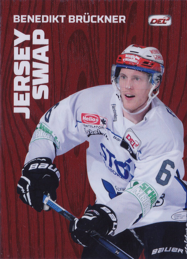 2015-16 DEL Playercards Jersey Swap Benedikt Brückner Schwenninger Wild Wings