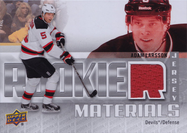2011-12 Upper Deck Rookie Materials Jersey Adam Larsson Devils!