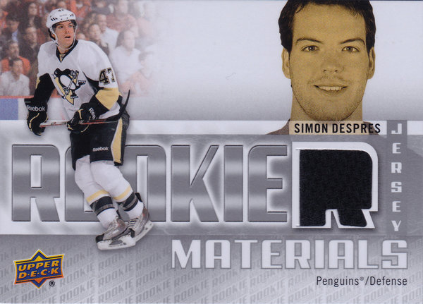2011-12 Upper Deck Rookie Materials Jersey Simon Despres Penguins/Eisbären!