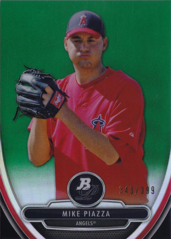 2013 Bowman Platinum Chrome Prospects Green Refractors #BPCP50 Mike Piazza /399 Angels!