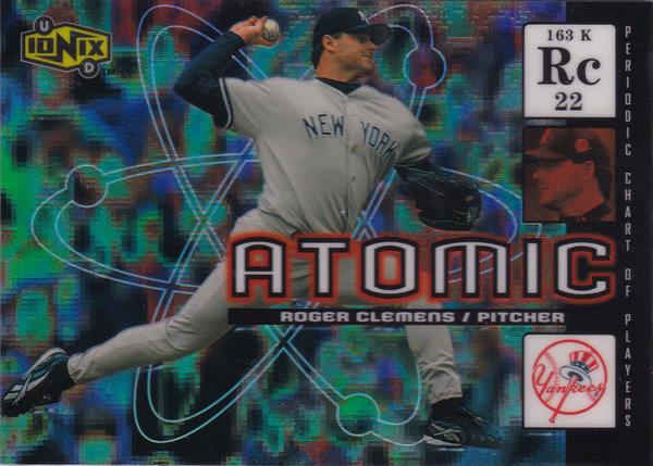 2000 UD Ionix Atomic #A14 Roger Clemens Yankees!