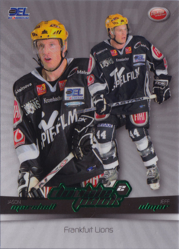 2007-08 DEL Playercards Double Pack #DP05 Jason Marshall/Jeff Ulmer Frankfurt Lions