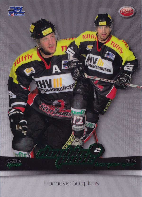 2007-08 DEL Playercards Double Pack #DP07 Sascha Goc/Chris Herperger Hannover Scorpions