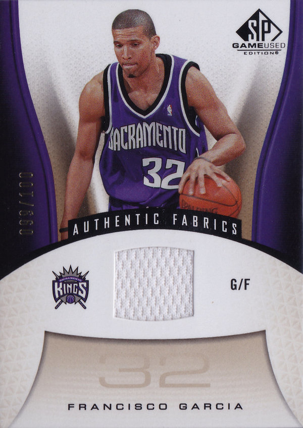 2006-07 SP Game Used Gold #184 Francisco Garcia Jersey /100 Kings!