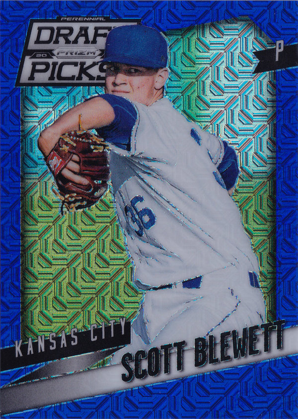 2014 Panini Prizm Perennial Draft Picks Prizms Blue Mojo #77 Scott Blewett /75 Royals!