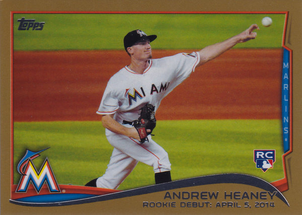 2014 Topps Update Gold #US13 Andrew Heaney RC /2014 Marlins!