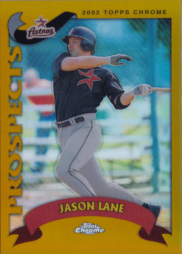 2002 Topps Chrome Gold Refractors #307 Jason Lane Prospect Astros!