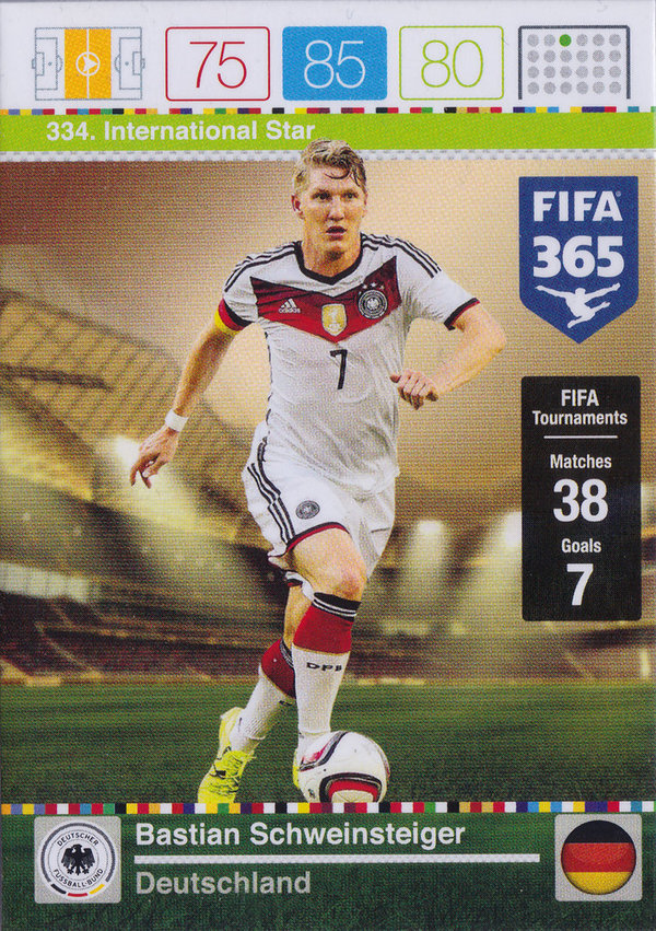 2015 FIFA 365 Adrenalyn XL International Star Bastian Schweinsteiger Deutschland DFB