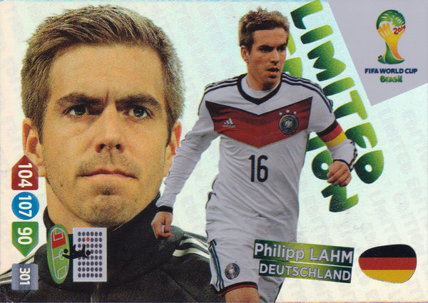 2014 Panini Adrenalyn XL FIFA World Cup Brazil Limited Edition Philipp Lahm Deutschland