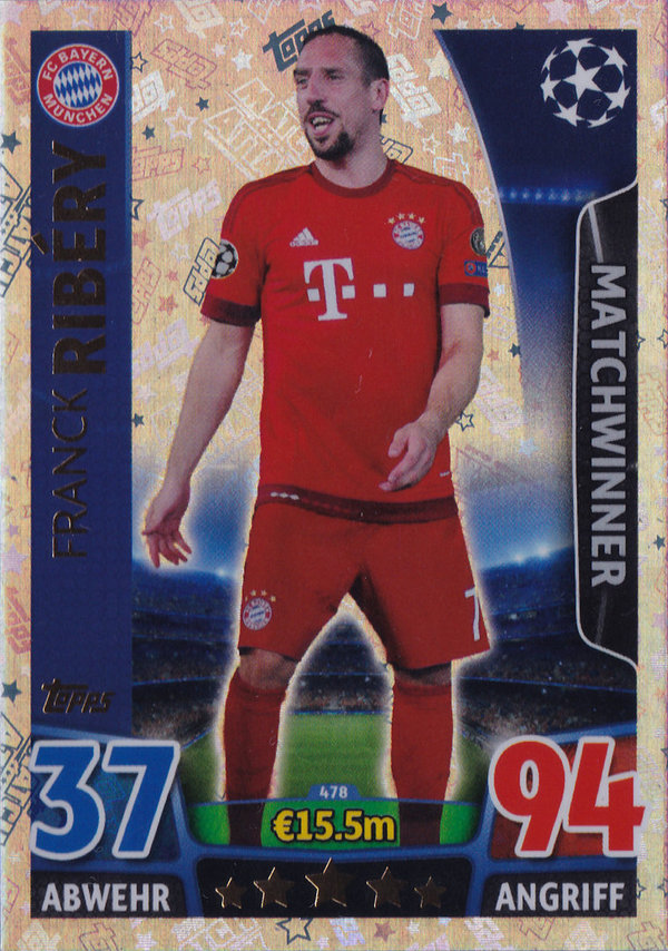 2015-16 Topps Match Attax Champions League Matchwinner Franck Ribéry Bayern München