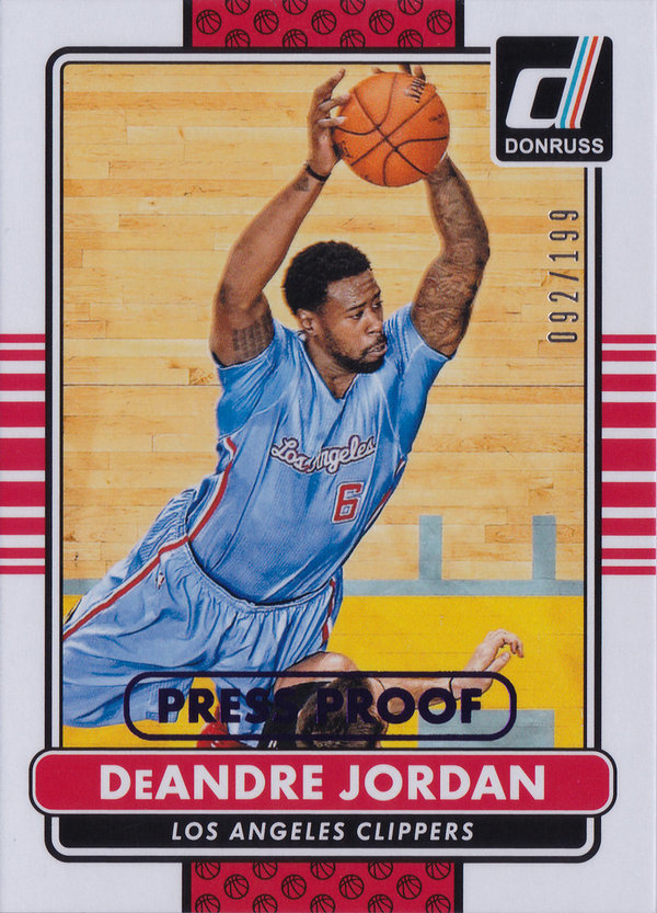 2014-15 Donruss Press Proofs Purple #13 DeAndre Jordan /199 Clippers!