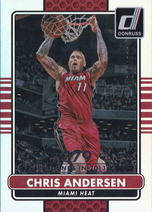 2014-15 Donruss Stat Line Season #120 Chris Andersen /379 Heat!